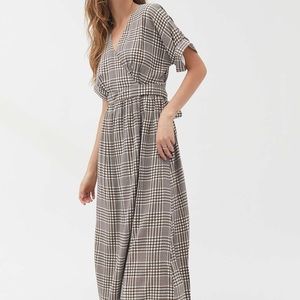 NWT Urban Outfitters Plaid Gabrielle Midi Dress XS